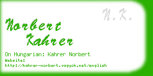 norbert kahrer business card